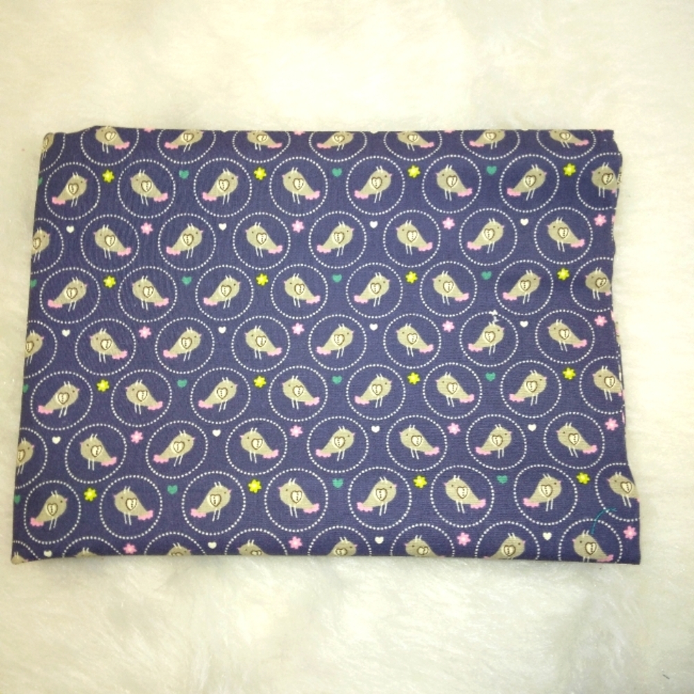 FABRIC Scandinavian Style sweet little birds arranged on blue, 1 yd